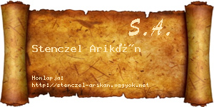 Stenczel Arikán névjegykártya